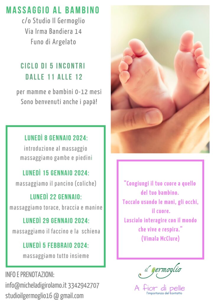 Ripartono i corsi di massaggio al bambino